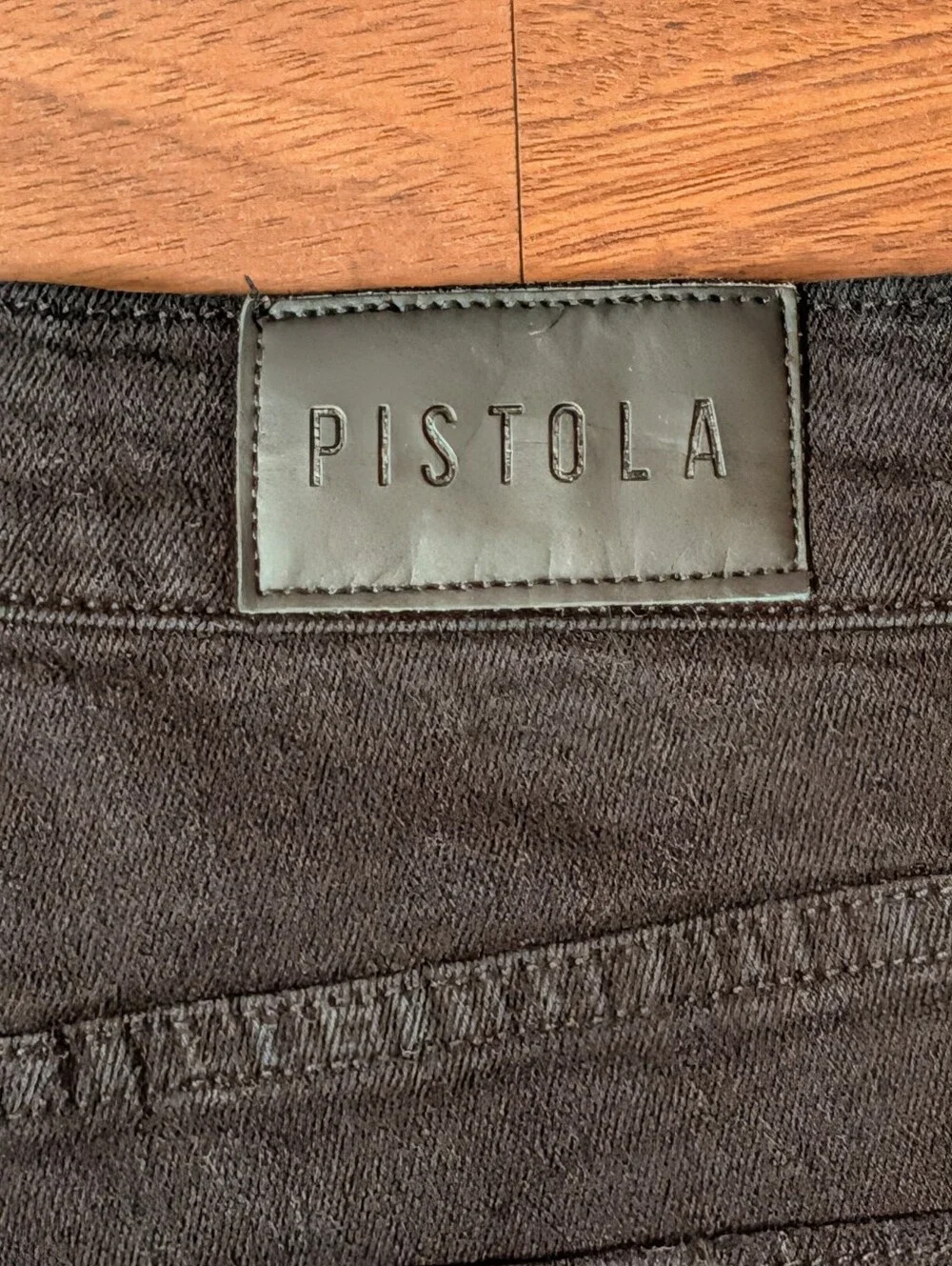 Pistola High Rise Cutoff Black Denim Bermuda Shorts Size 27 Frayed Fringe Hem​
